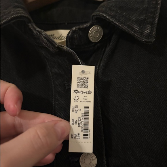 Madewell Denim Popover Mini Shirtdress Black Size Small NWT - Picture 4 of 5